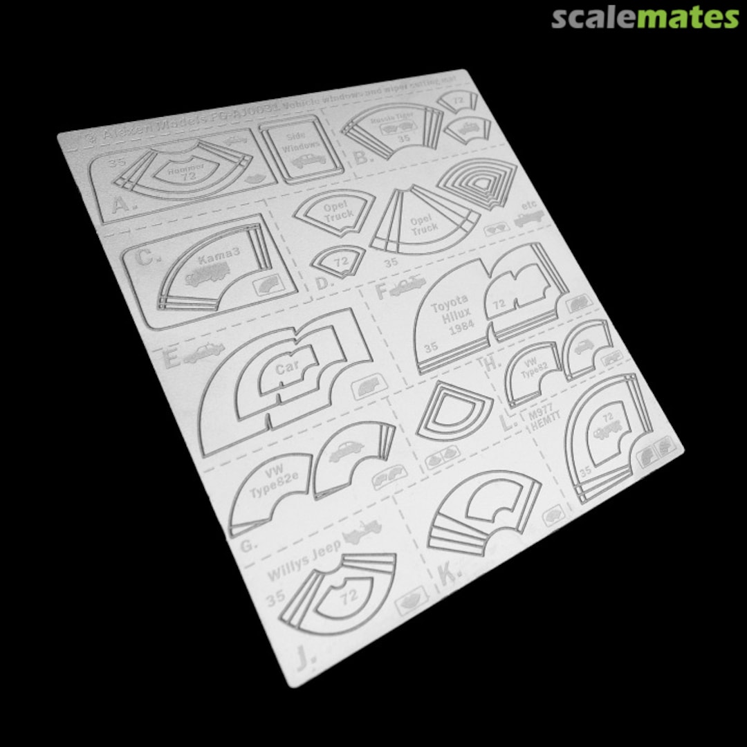 Boxart Mask Cutting Metal Mat to create wiper action on dusty windshields FG-AJ0031 Alexen Model Boxart Mask Cutting Metal Mat to create wiper action on dusty windshields FG-AJ0031 Alexen Model