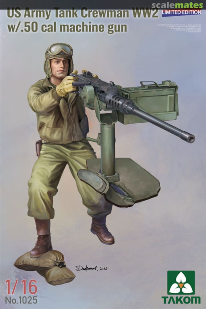 Boxart US Army Tank Crewman WW2 w/.50 cal machine gun 1025 Takom Boxart US Army Tank Crewman WW2 w/.50 cal machine gun 1025 Takom