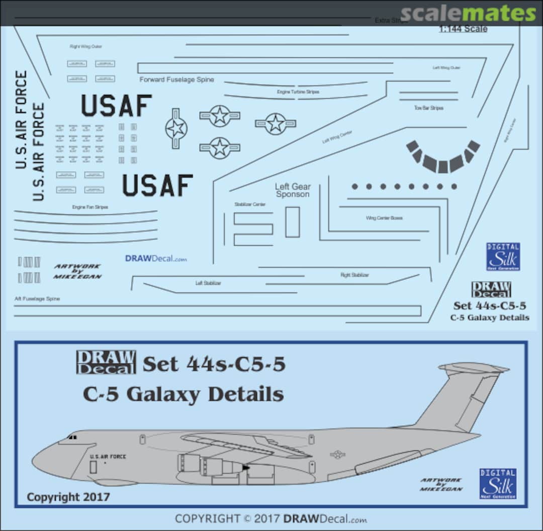 Boxart C-5 Galaxy Data And Stripes 44s-C5-5 Draw Decal