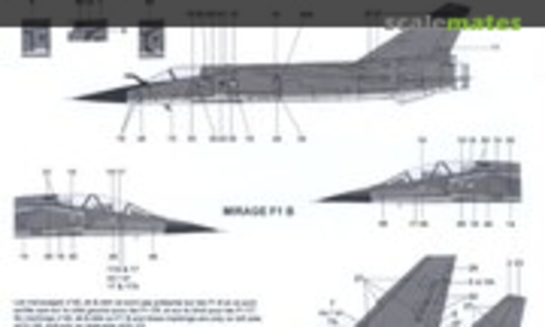 1:72 Dassault Mirage F1 B-C-CR-CT Stencils (Berna Decals BD 72-47) BD 72-47