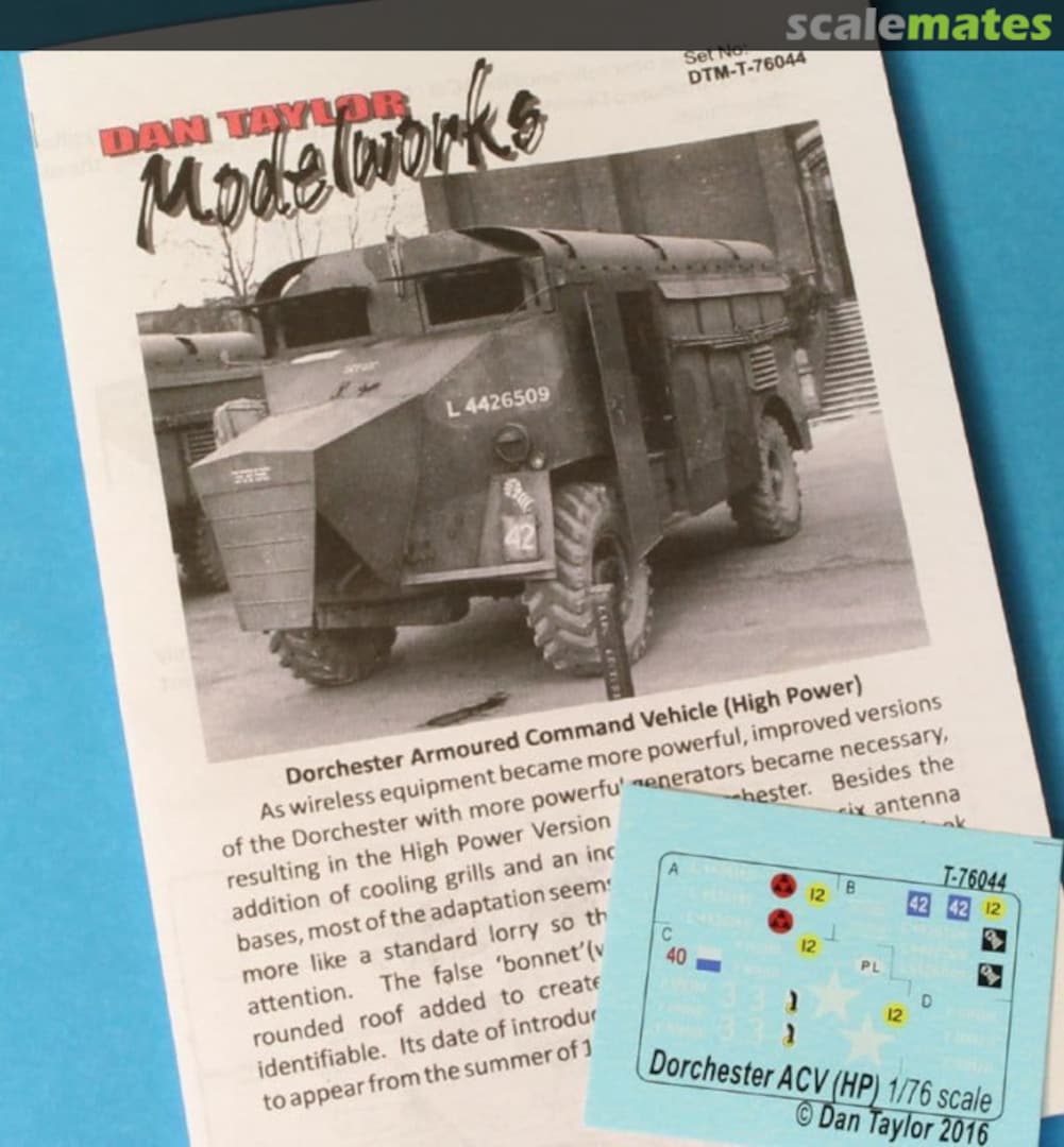 Boxart Dorchester ACV (High Power) DTM-T-76044 Dan Taylor Modelworks Boxart Dorchester ACV (High Power) DTM-T-76044 Dan Taylor Modelworks