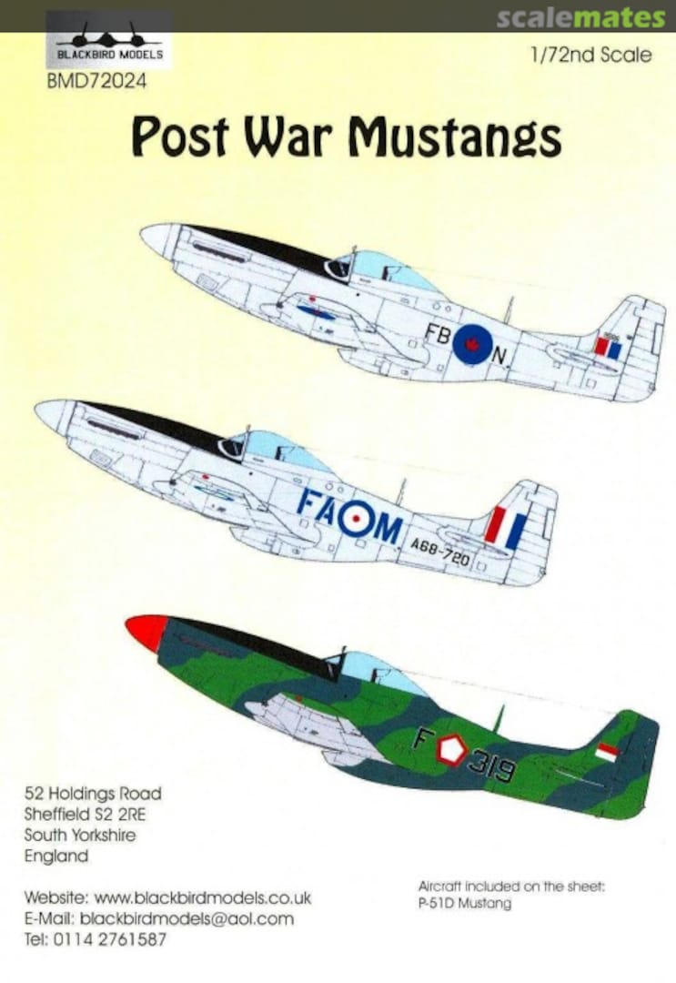 Boxart Post War Mustangs BMD72024 Blackbird Models Boxart Post War Mustangs BMD72024 Blackbird Models