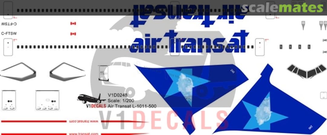 Boxart Air Transat Lockheed L-1011-500 Tristar V1D0248-200 V1 Decals Boxart Air Transat Lockheed L-1011-500 Tristar V1D0248-200 V1 Decals