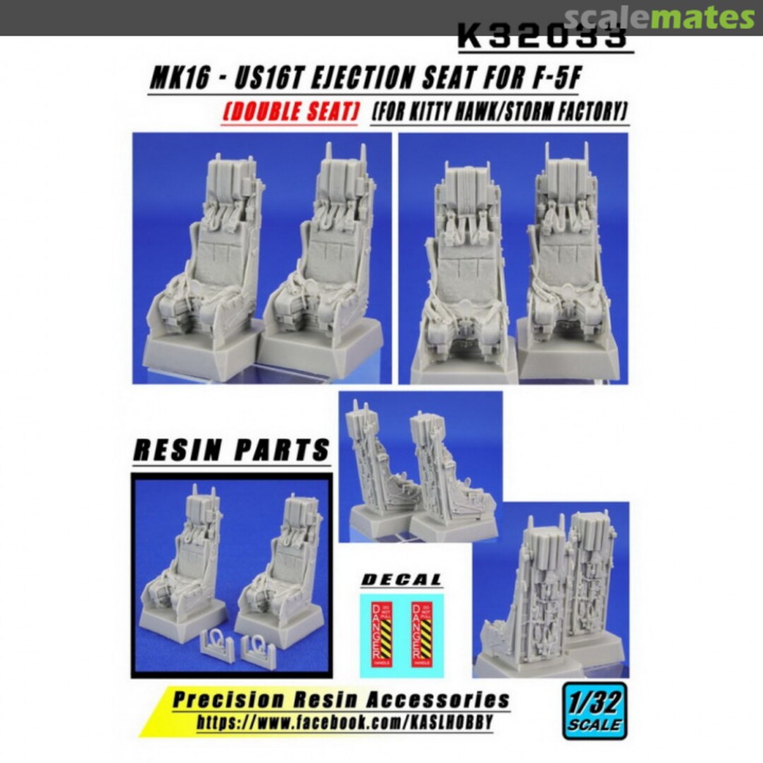 Boxart MK16 - US16T Ejection Seat For F-5F (Double seat) K32033 Kasl Hobby Boxart MK16 - US16T Ejection Seat For F-5F (Double seat) K32033 Kasl Hobby
