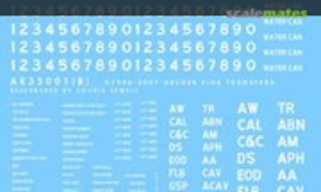 1:35 Assorted miscellaneous US vehicle stencils (white) (Archer AR35001W) AR35001W