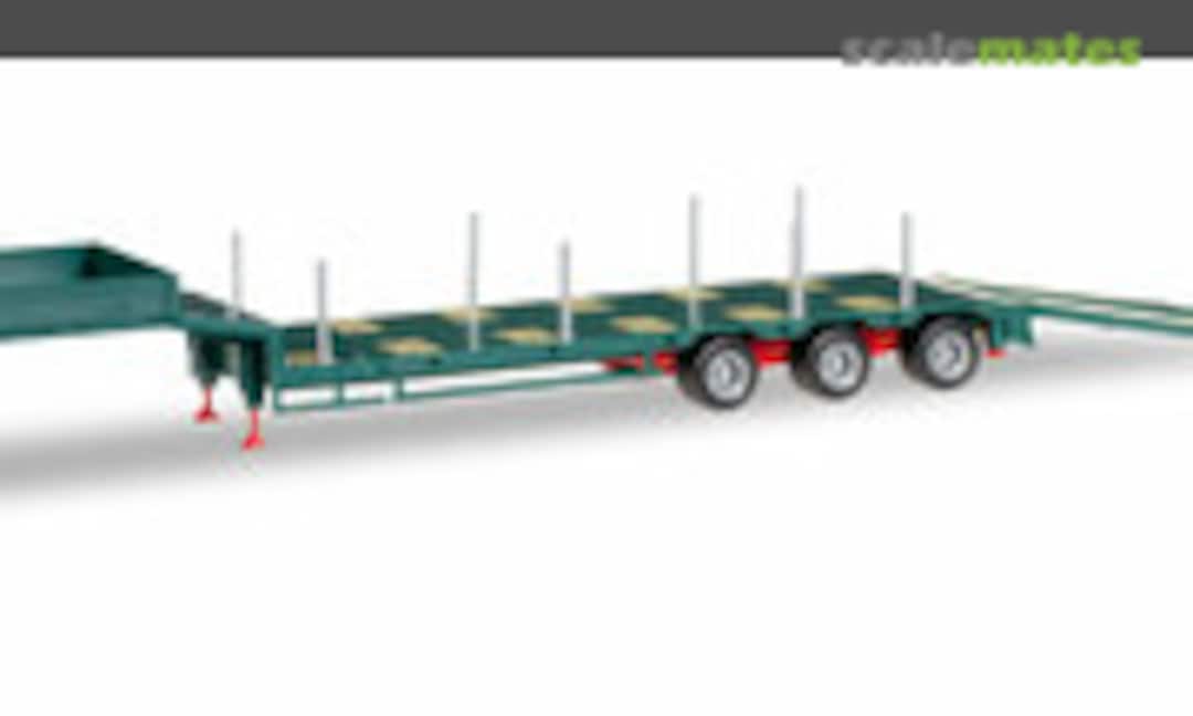 1:87 Goldhofer low boy trailer 3-axle with assembled chutes, mossgreen (Herpa 076371-004)