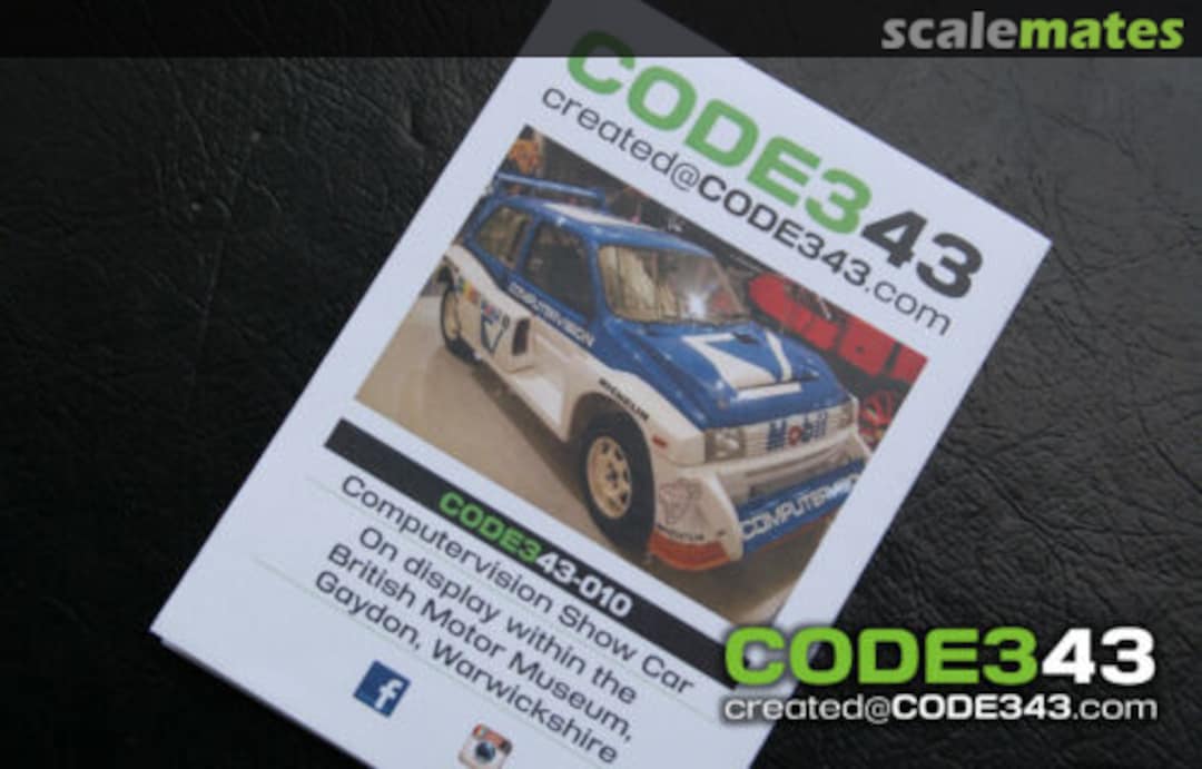 Boxart MG Metro 6R4 "COMPUTERVISION" 010 CODE343