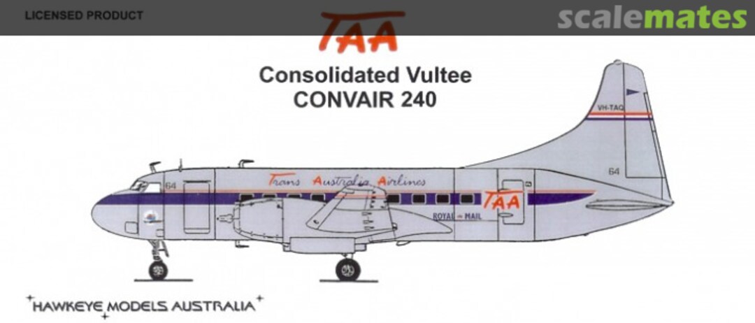 Boxart TAA, Consolidated Vultee 240, 1958 scheme CDS-034 Hawkeye Models Boxart TAA, Consolidated Vultee 240, 1958 scheme CDS-034 Hawkeye Models