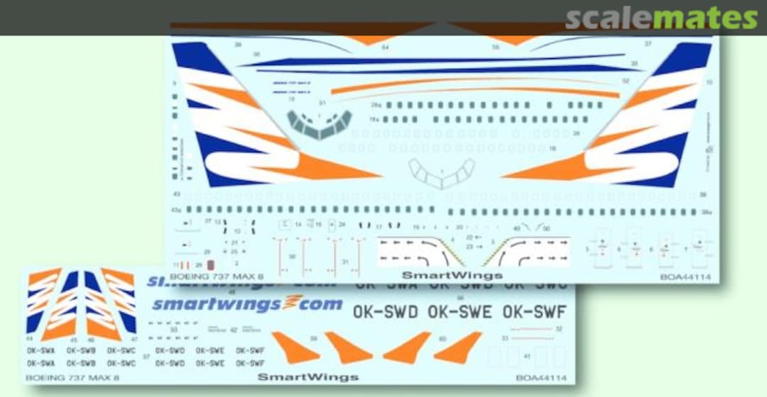 Boxart Boeing 737 MAX 8 SmartWings 44114 BOA Decals