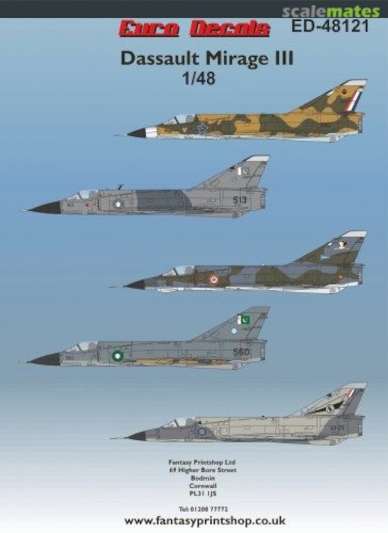 Boxart Mirage III internationale Luftstreitkräfte ED48121 Euro Decals Boxart Mirage III internationale Luftstreitkräfte ED48121 Euro Decals