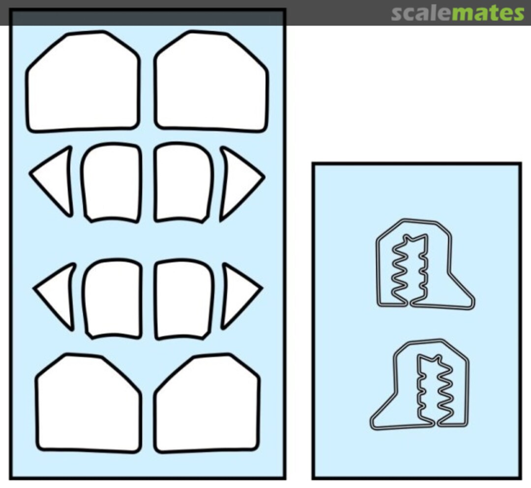Boxart Ka-52 Die-cut mask for painting canopy frame and simulating pyrotechnic cord MS720001 AK Hobby