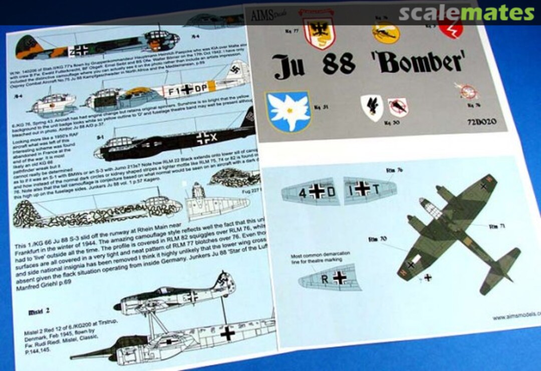 Boxart Ju 88 "Bomber" 72D020 AIMS Boxart Ju 88 "Bomber" 72D020 AIMS