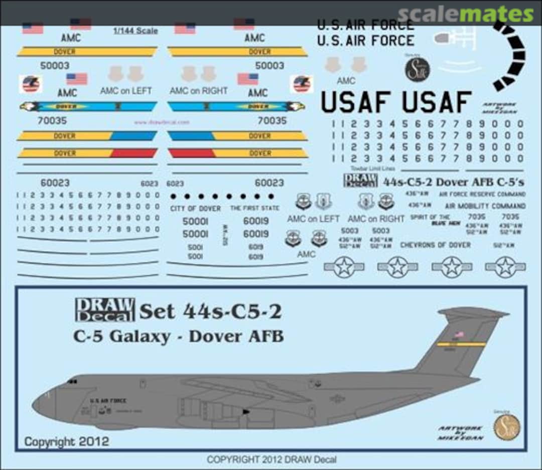 Boxart C-5 Galaxy - Dover AFB 44s-C5-2 Draw Decal Boxart C-5 Galaxy - Dover AFB 44s-C5-2 Draw Decal