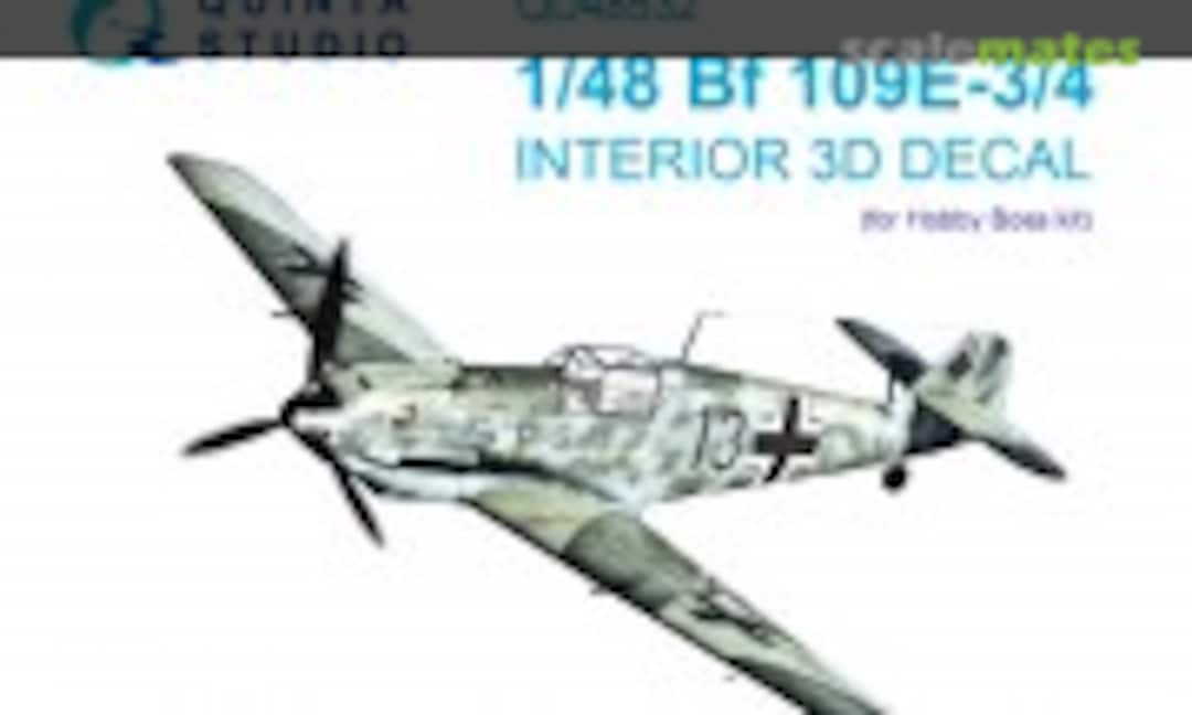 1:48 Bf 109E-3/4 interior 3D decals (Quinta Studio QD48532) QD48532