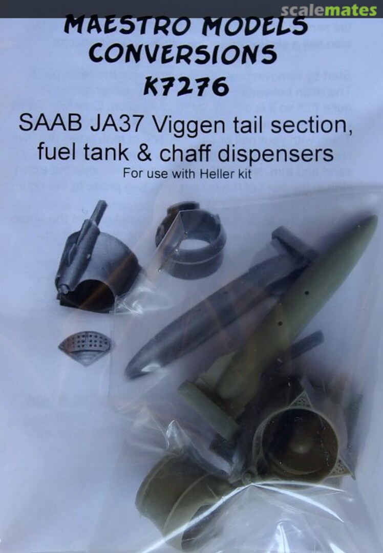 Boxart SAAB JA37 Viggen tail section, fuel tank & chaff dispensers MMK7276 Maestro Models Boxart SAAB JA37 Viggen tail section, fuel tank & chaff dispensers MMK7276 Maestro Models