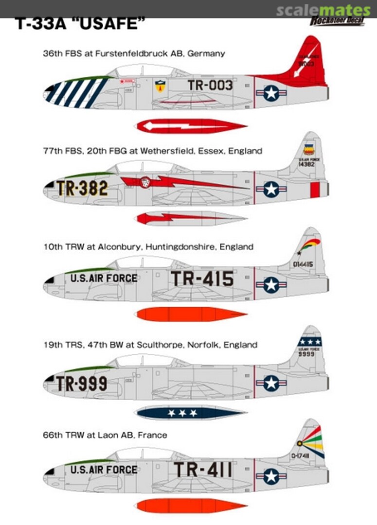 Boxart T-33A "USAFE" RD72017 Rocketeer Decal Boxart T-33A "USAFE" RD72017 Rocketeer Decal