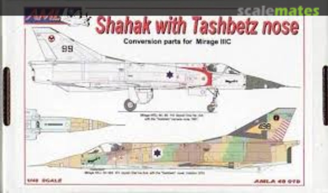 Boxart Shahak with Tashbetz nose conversion for Mirage IIIC AMLA48019 AML Boxart Shahak with Tashbetz nose conversion for Mirage IIIC AMLA48019 AML