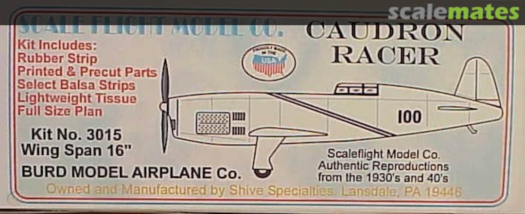 Boxart Caudron 3015 Scale Flight Model Co. Boxart Caudron 3015 Scale Flight Model Co.