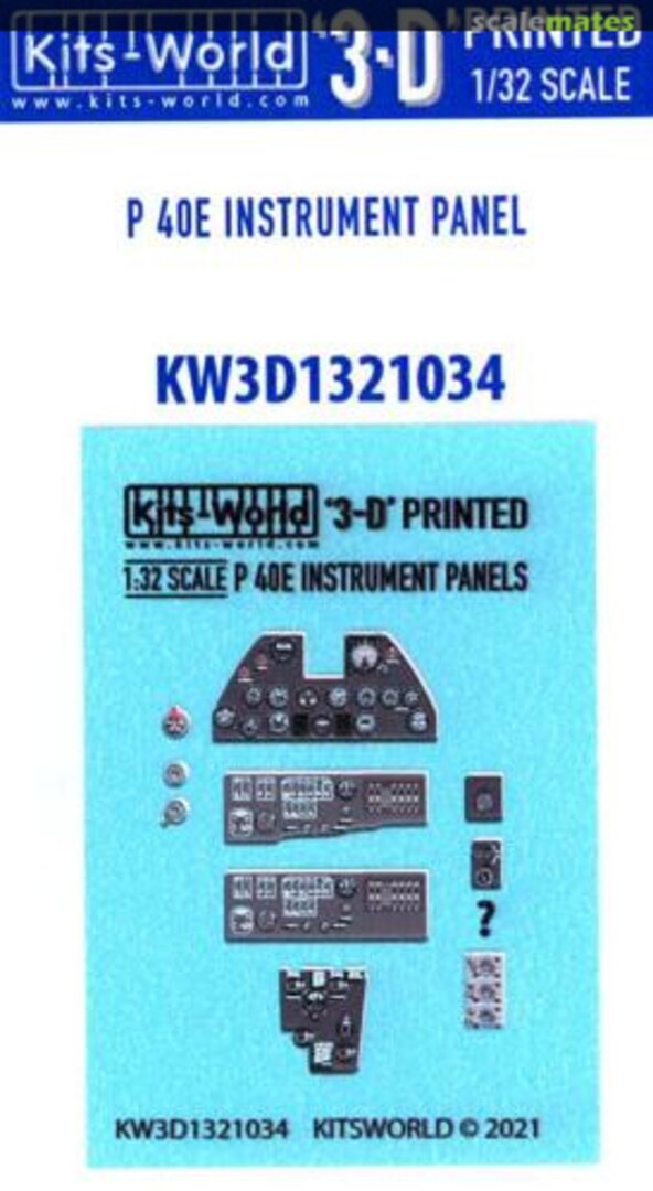 Boxart P-40E Instrument Panel KW3D1321034 Kits-World Boxart P-40E Instrument Panel KW3D1321034 Kits-World