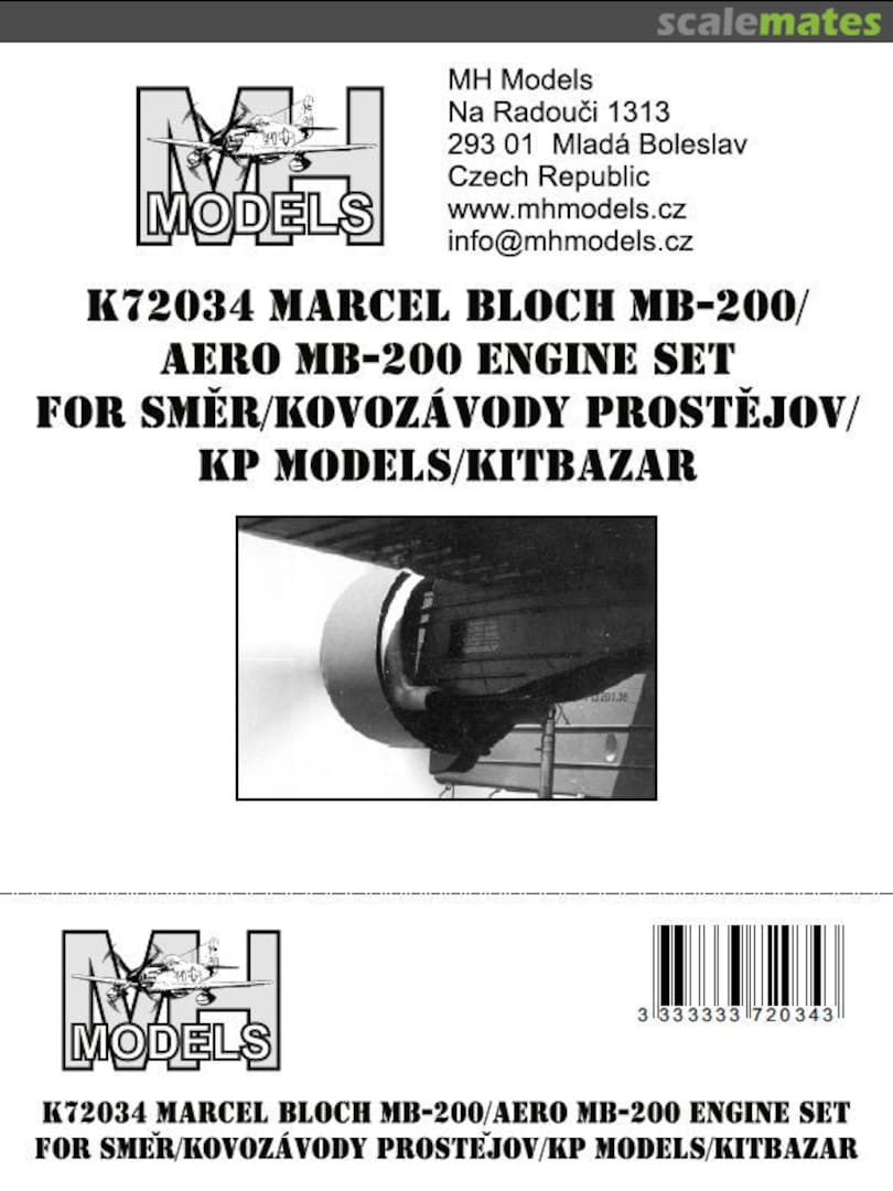 Boxart Marcel Bloch MB-200/Aero MB-200 engine set K72034 MH Models Boxart Marcel Bloch MB-200/Aero MB-200 engine set K72034 MH Models