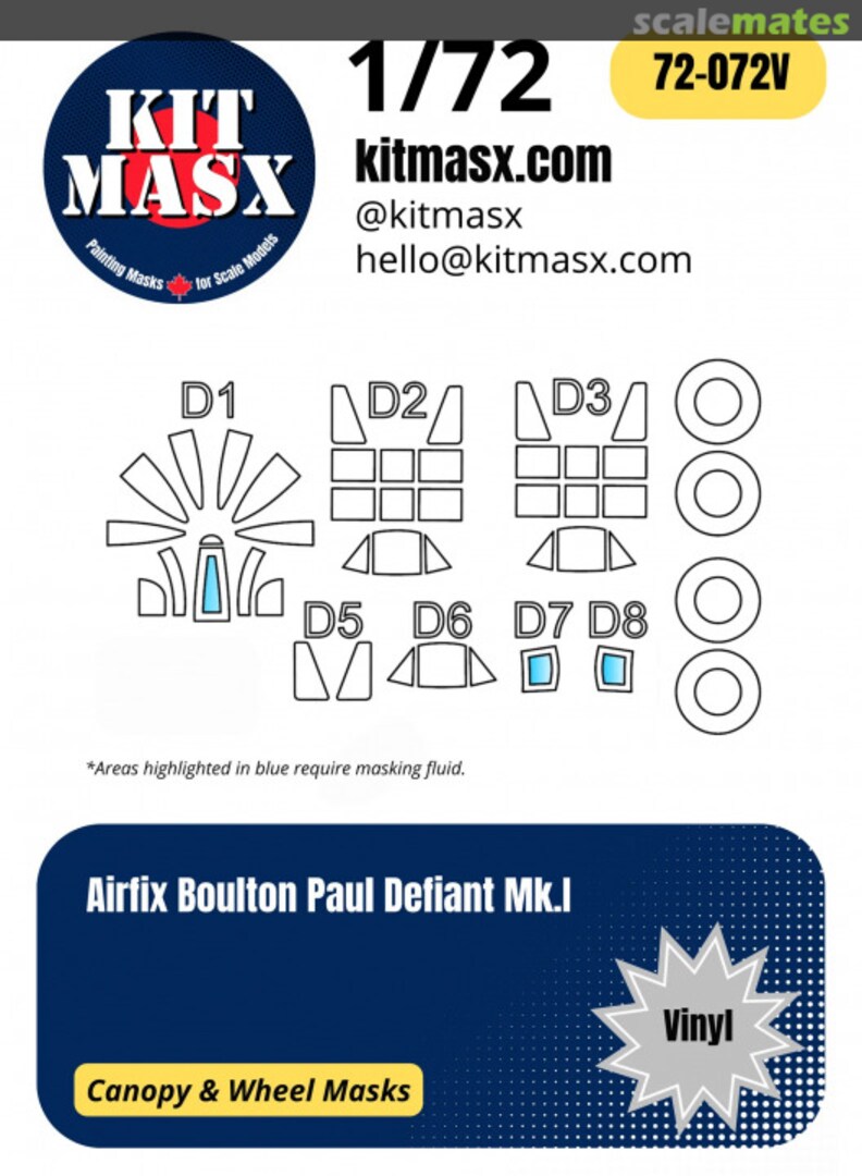Boxart Boulton Paul Defiant Mk.I Canopy & Wheel Masks, Camouflage Masks, & Main Markings 72-072V Kit Masx Boxart Boulton Paul Defiant Mk.I Canopy & Wheel Masks, Camouflage Masks, & Main Markings 72-072V Kit Masx