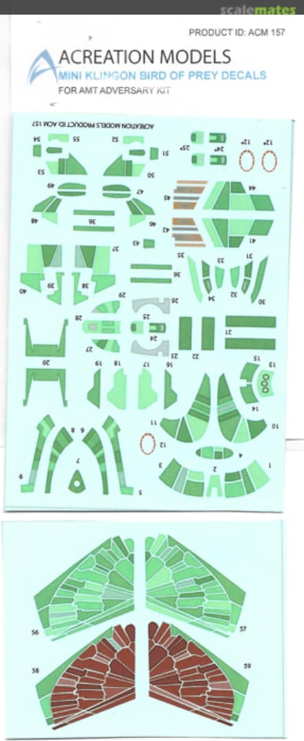 Boxart Mini Klingon Bird Of Prey Decals ACM 157 Acreation Models