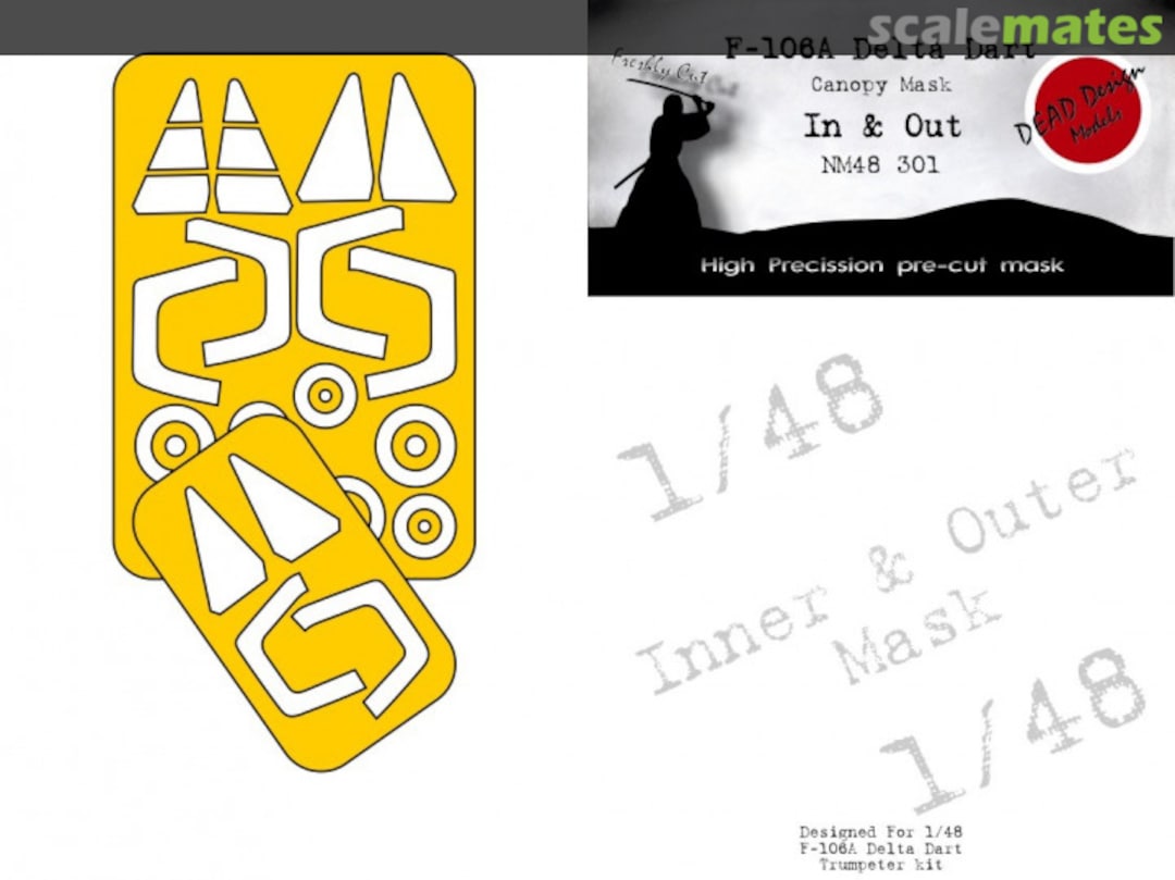 Boxart Convair F-106 A Delta Dart - Canopy Frame Paint Mask inside and outside (for Trumpeter kits) NM48301 DEAD Design Models Boxart Convair F-106 A Delta Dart - Canopy Frame Paint Mask inside and outside (for Trumpeter kits) NM48301 DEAD Design Models