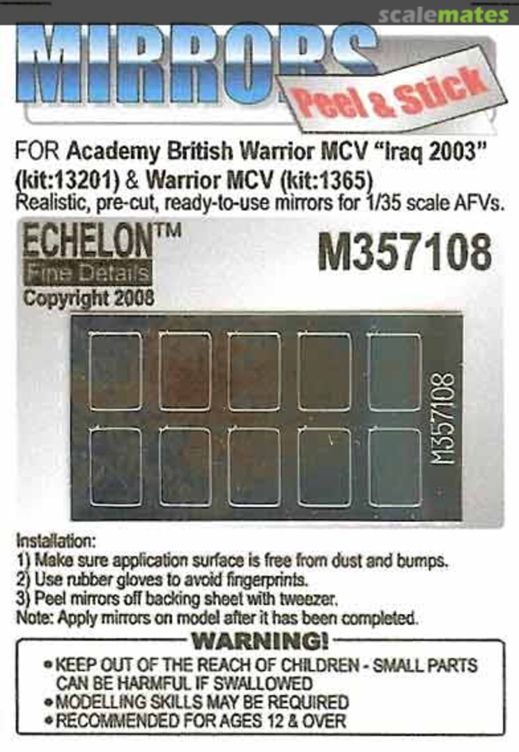 Boxart Warrior MCV Mirrors (Academy) M357108 Echelon Fine Details Boxart Warrior MCV Mirrors (Academy) M357108 Echelon Fine Details