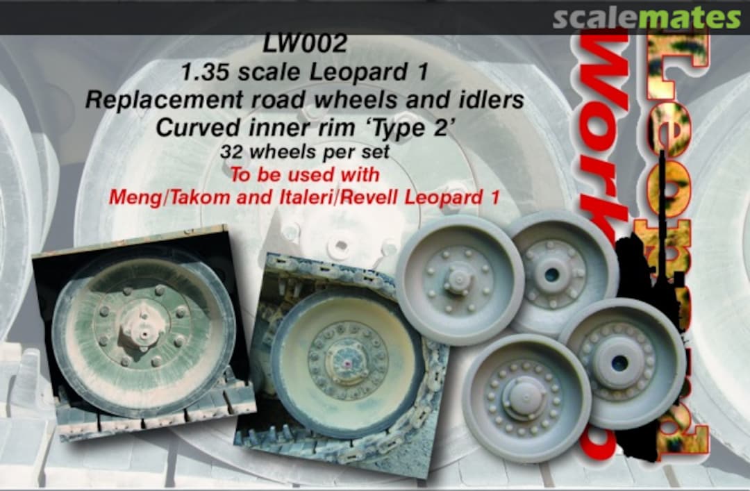 Boxart Leopard 1 Replacement Road Wheels and Idlers - Curved Inner Rim 'Type 2' LW002 Leopard Workshop Boxart Leopard 1 Replacement Road Wheels and Idlers - Curved Inner Rim 'Type 2' LW002 Leopard Workshop