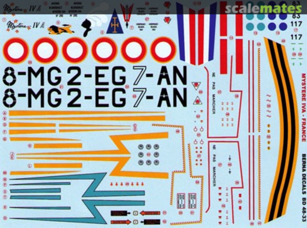 Boxart Dassault Mystere IVa in BD 48-33 Berna Decals Boxart Dassault Mystere IVa in BD 48-33 Berna Decals