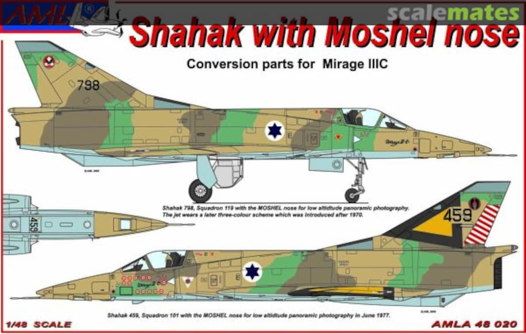Boxart Shahak with Moshel nose conversion for Mirage IIIC AMLA48020 AML Boxart Shahak with Moshel nose conversion for Mirage IIIC AMLA48020 AML