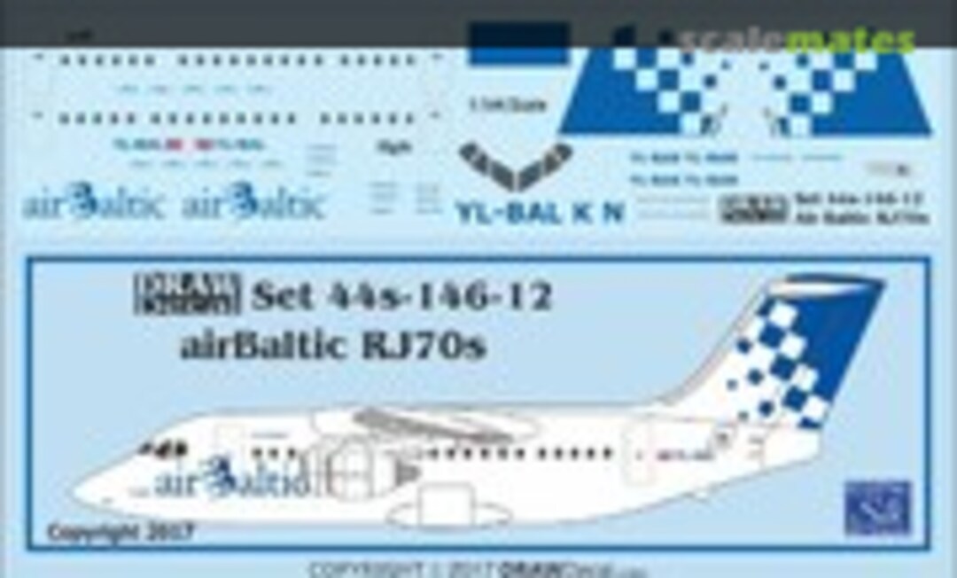 1:144 British Aerospace Avro RJ70 (Draw Decal 44-146-12) 44-146-12