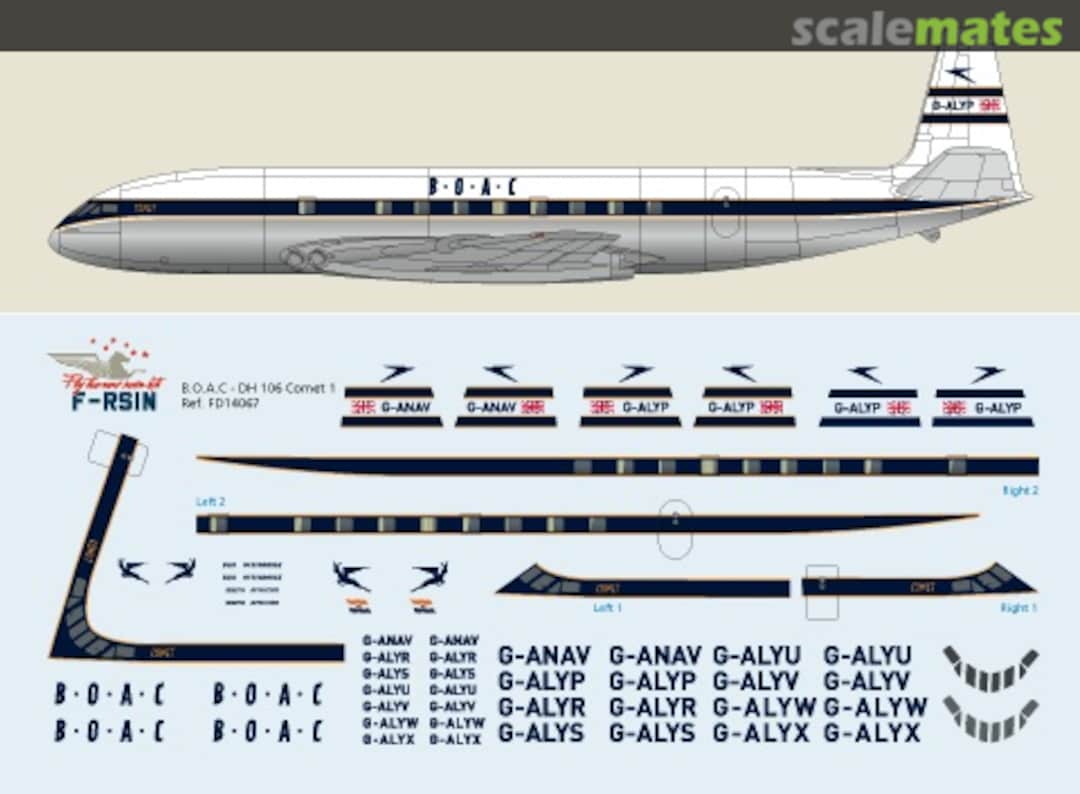 Boxart De Havilland DH-106 Comet 4B to Comet 1/1A Conversion Set FR14003 F-RSIN