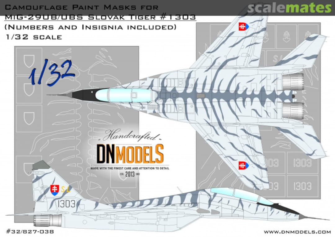 Boxart Slovak Tiger Camo MiG-29UB/UBS Fulcrum-B Paint Mask Set 32/827-038 DN Models Boxart Slovak Tiger Camo MiG-29UB/UBS Fulcrum-B Paint Mask Set 32/827-038 DN Models