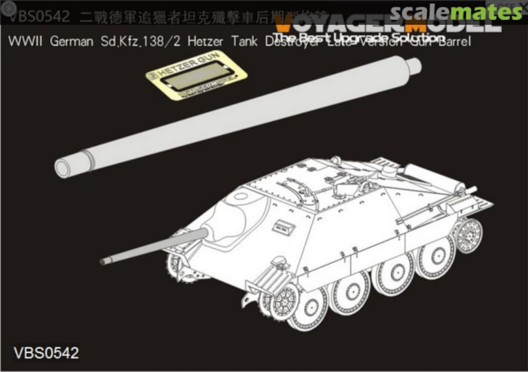 Boxart WWII German Sd.Kfz.138/2 Hetzer Tank Destroyer Late Version Gun Barrel(GP) VBS0542 Voyager Model Boxart WWII German Sd.Kfz.138/2 Hetzer Tank Destroyer Late Version Gun Barrel(GP) VBS0542 Voyager Model