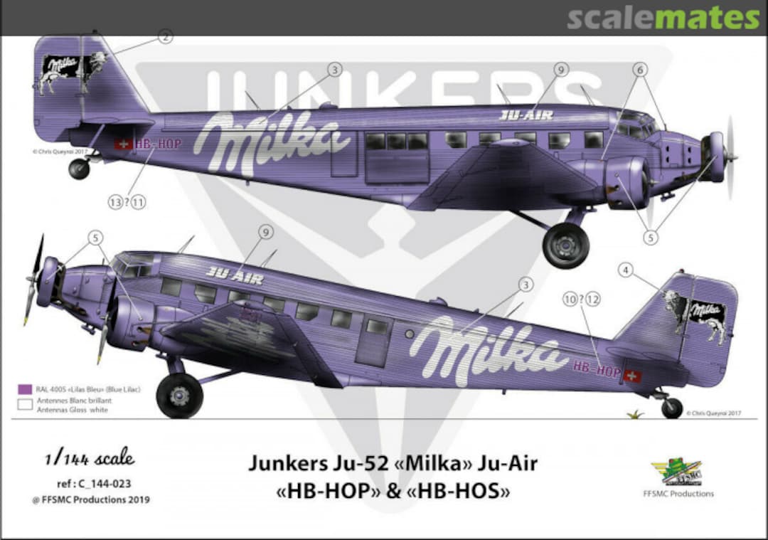 Boxart Junkers Ju-52 "Milka" Ju-Air P-144-023 FFSMC Productions Boxart Junkers Ju-52 "Milka" Ju-Air P-144-023 FFSMC Productions
