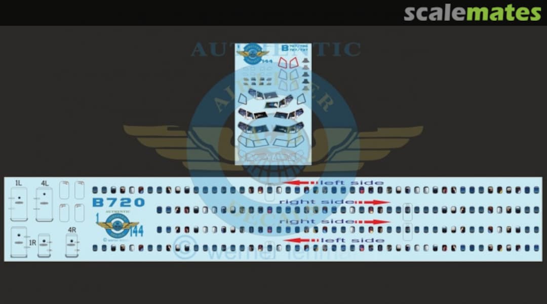 Boxart Cockpit and Cabin Windows B720 B720 Authentic-Airliner-Decals