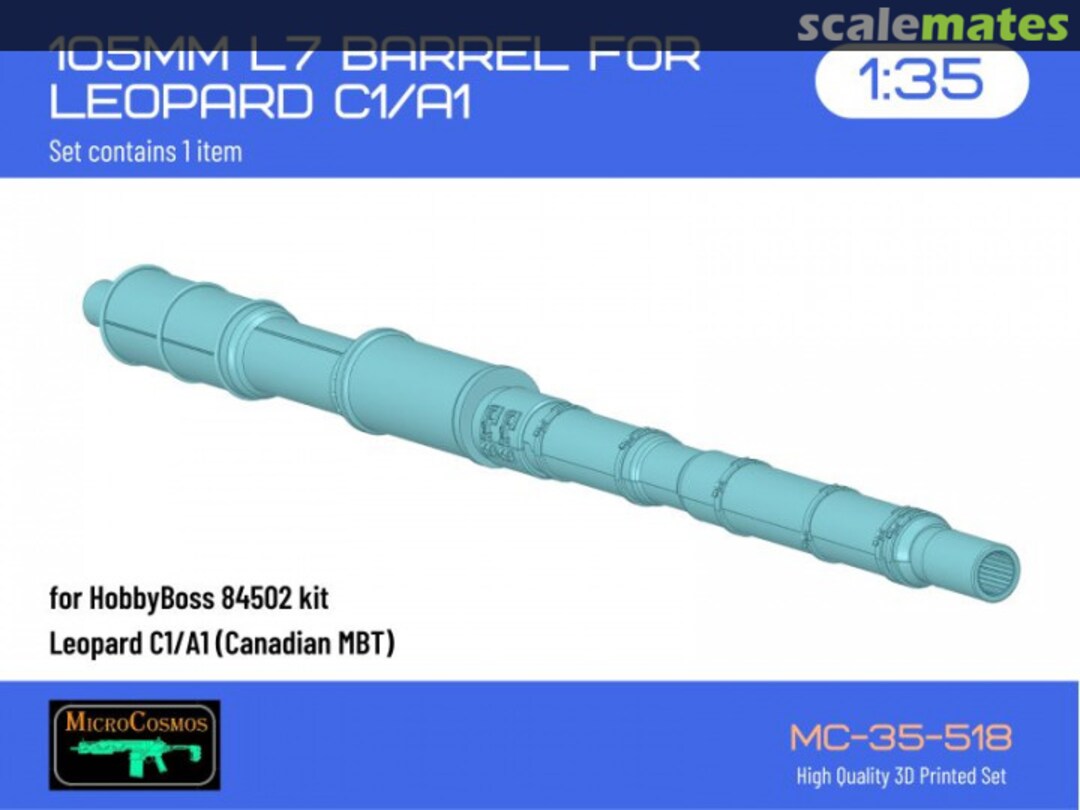 Boxart 105mm L7 Barrel For HobbyBoss Leopard C1/A1 MC-35-518 3D MicroCosmos Boxart 105mm L7 Barrel For HobbyBoss Leopard C1/A1 MC-35-518 3D MicroCosmos