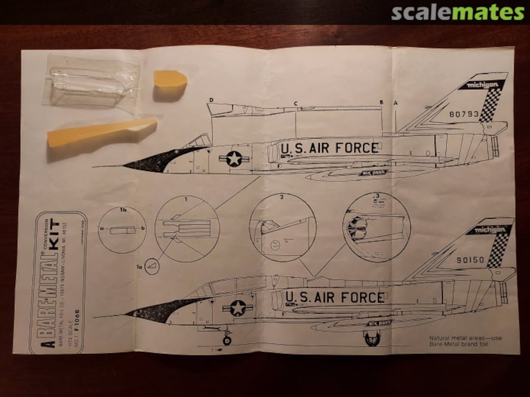 Boxart Bare-Metal Kit No.1 Convair F-106B Delta Dart Conversion BMK No.1 Bare-Metal Foil Boxart Bare-Metal Kit No.1 Convair F-106B Delta Dart Conversion BMK No.1 Bare-Metal Foil