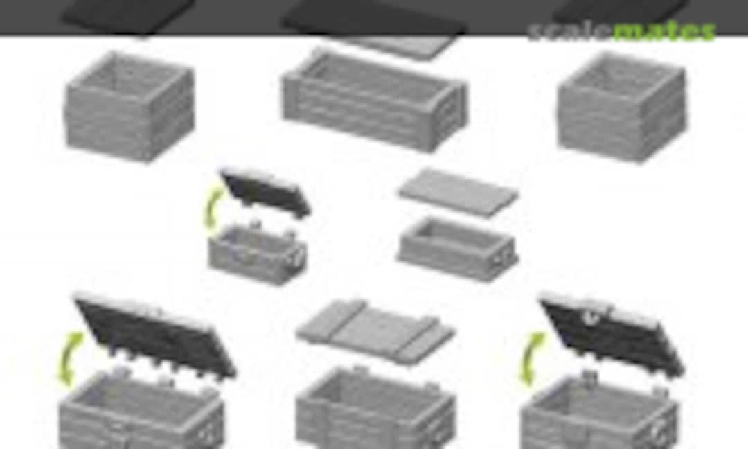 1:48 3D printed set - Wooden boxes (Green Stuff World 8436554364619ES) 8436554364619ES