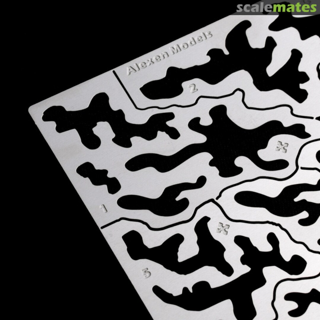 Contents Gundam/AFV Tropical Jungle Camoflage Airbrush Stencil FG-AJ0079 Alexen Model Contents Gundam/AFV Tropical Jungle Camoflage Airbrush Stencil FG-AJ0079 Alexen Model