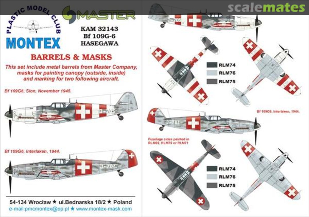 Boxart Bf 109G-6 (Swiss) KAM32143 Montex Boxart Bf 109G-6 (Swiss) KAM32143 Montex