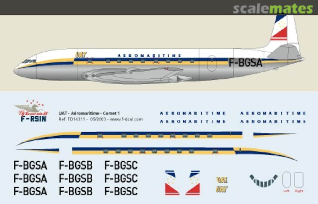Boxart De Havilland DH-106 Comet 4B to Comet 1/1A Conversion Set FR14005 F-RSIN Boxart De Havilland DH-106 Comet 4B to Comet 1/1A Conversion Set FR14005 F-RSIN