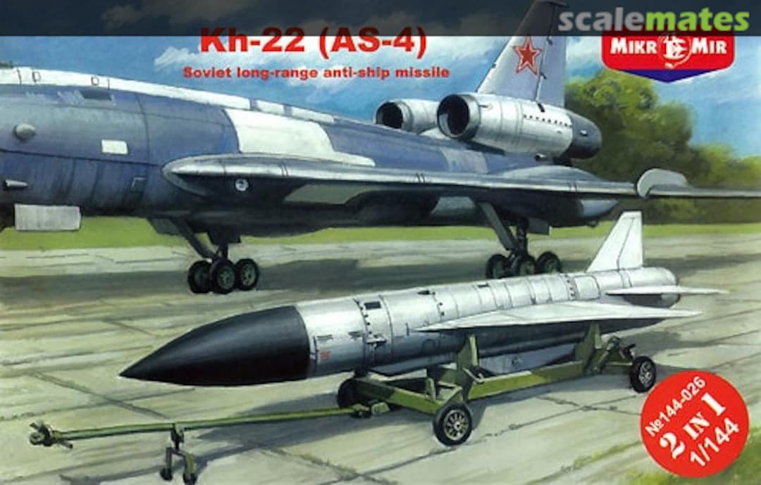 Boxart Kh-22 (AS-4) Soviet long-range anti-ship missile 144-026 MikroMir Boxart Kh-22 (AS-4) Soviet long-range anti-ship missile 144-026 MikroMir