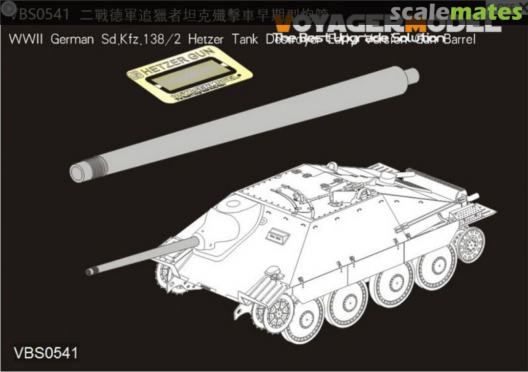 Boxart WWII German Sd.Kfz.138/2 Hetzer Tank Destroyer Early Version Gun Barrel VBS0541 Voyager Model Boxart WWII German Sd.Kfz.138/2 Hetzer Tank Destroyer Early Version Gun Barrel VBS0541 Voyager Model
