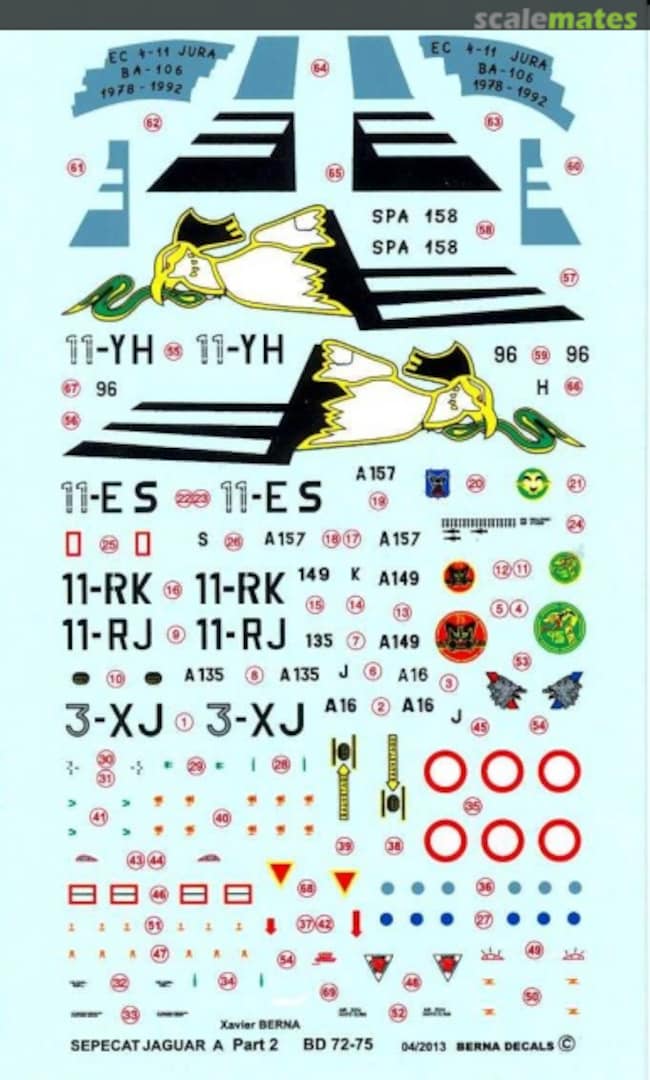 Boxart Sepecat Jaguar A part 2 BD 72-75 Berna Decals Boxart Sepecat Jaguar A part 2 BD 72-75 Berna Decals
