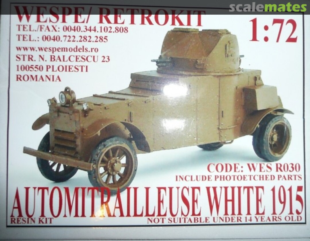 Boxart Automitrailleuse White 1915 WES R030 Wespe Models Boxart Automitrailleuse White 1915 WES R030 Wespe Models