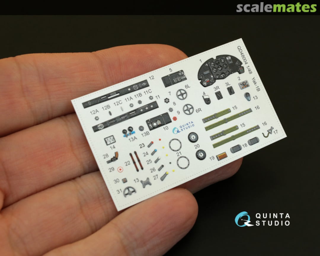 Contents Yak-1B (late production) interior 3D decals QD48004 Quinta Studio Contents Yak-1B (late production) interior 3D decals QD48004 Quinta Studio