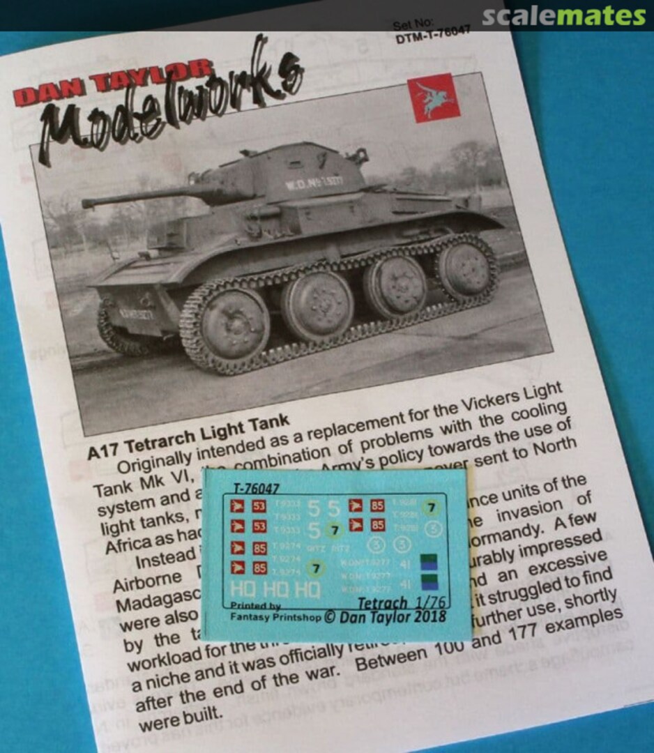 Boxart A17 Tetrarch Light Tank DTM-T-76047 Dan Taylor Modelworks Boxart A17 Tetrarch Light Tank DTM-T-76047 Dan Taylor Modelworks