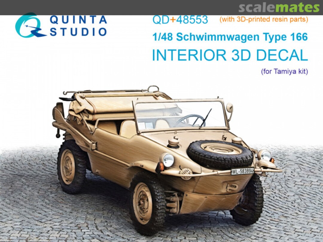 Boxart Schwimmwagen type 166 interior 3D decals (with 3D-printed resin parts) QD+48553 Quinta Studio Boxart Schwimmwagen type 166 interior 3D decals (with 3D-printed resin parts) QD+48553 Quinta Studio